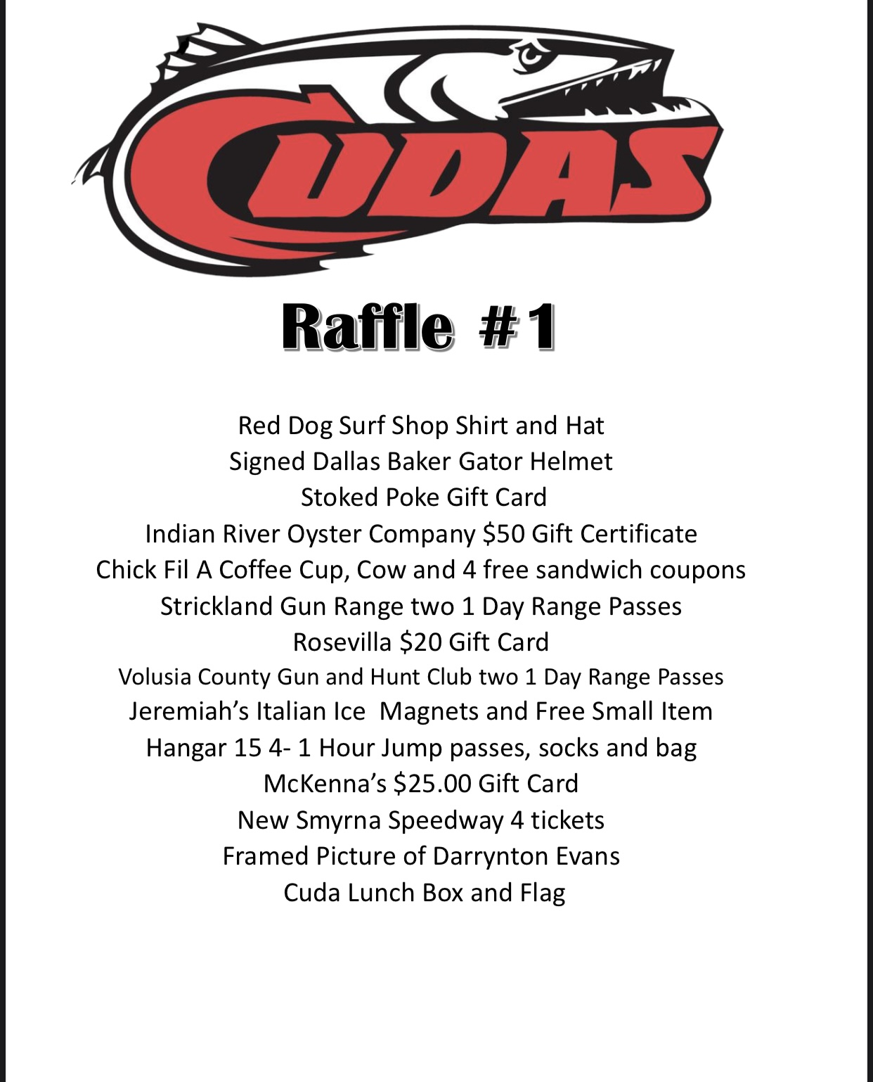 2nd annual Tonya Tichnell State Farm Cudas Raffle | Raffle Creator