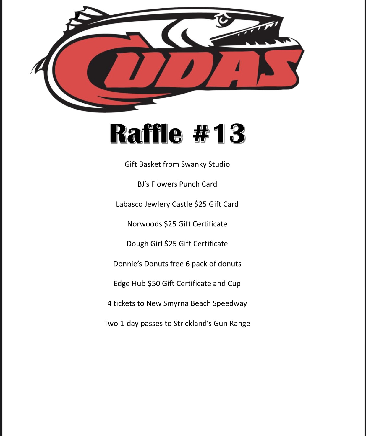 2nd annual Tonya Tichnell State Farm Cudas Raffle | Raffle Creator