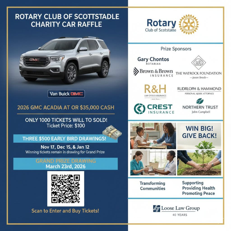 Scottsdale Rotary 2026 Car Raffle | Raffle Creator