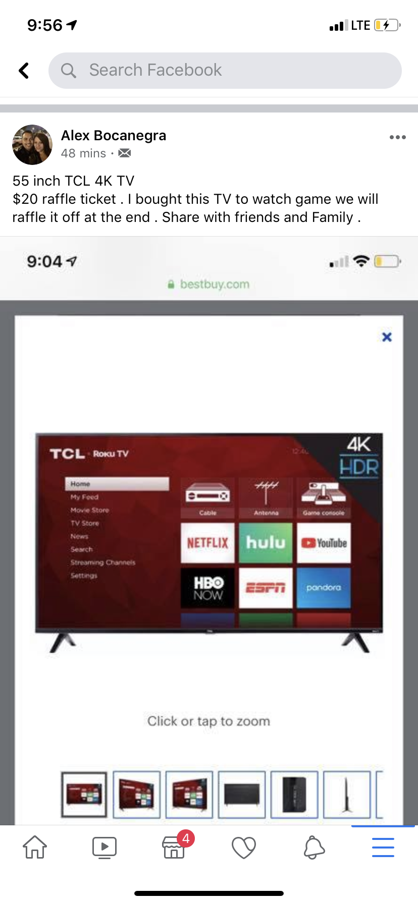 SuperBowl Raffle TCL 55” 4K Smart Tv New | Raffle Creator