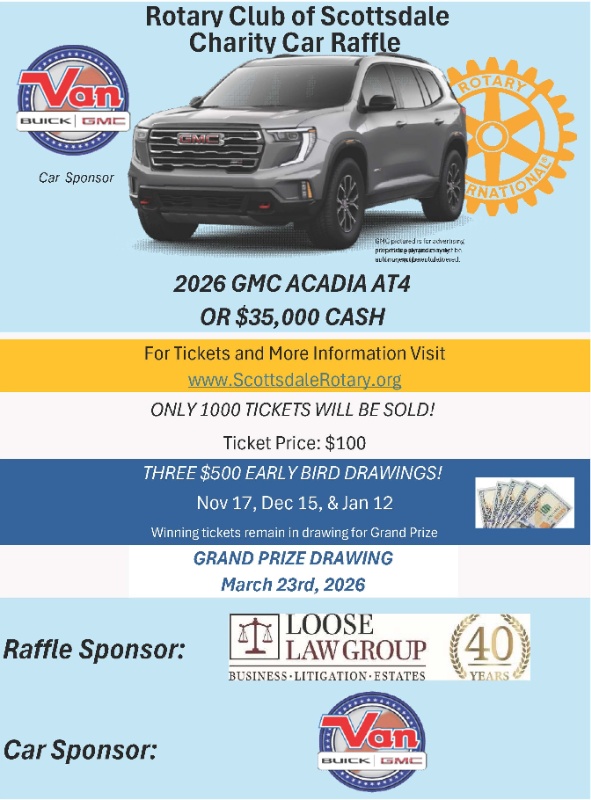 Scottsdale Rotary 2026 Car Raffle | Raffle Creator