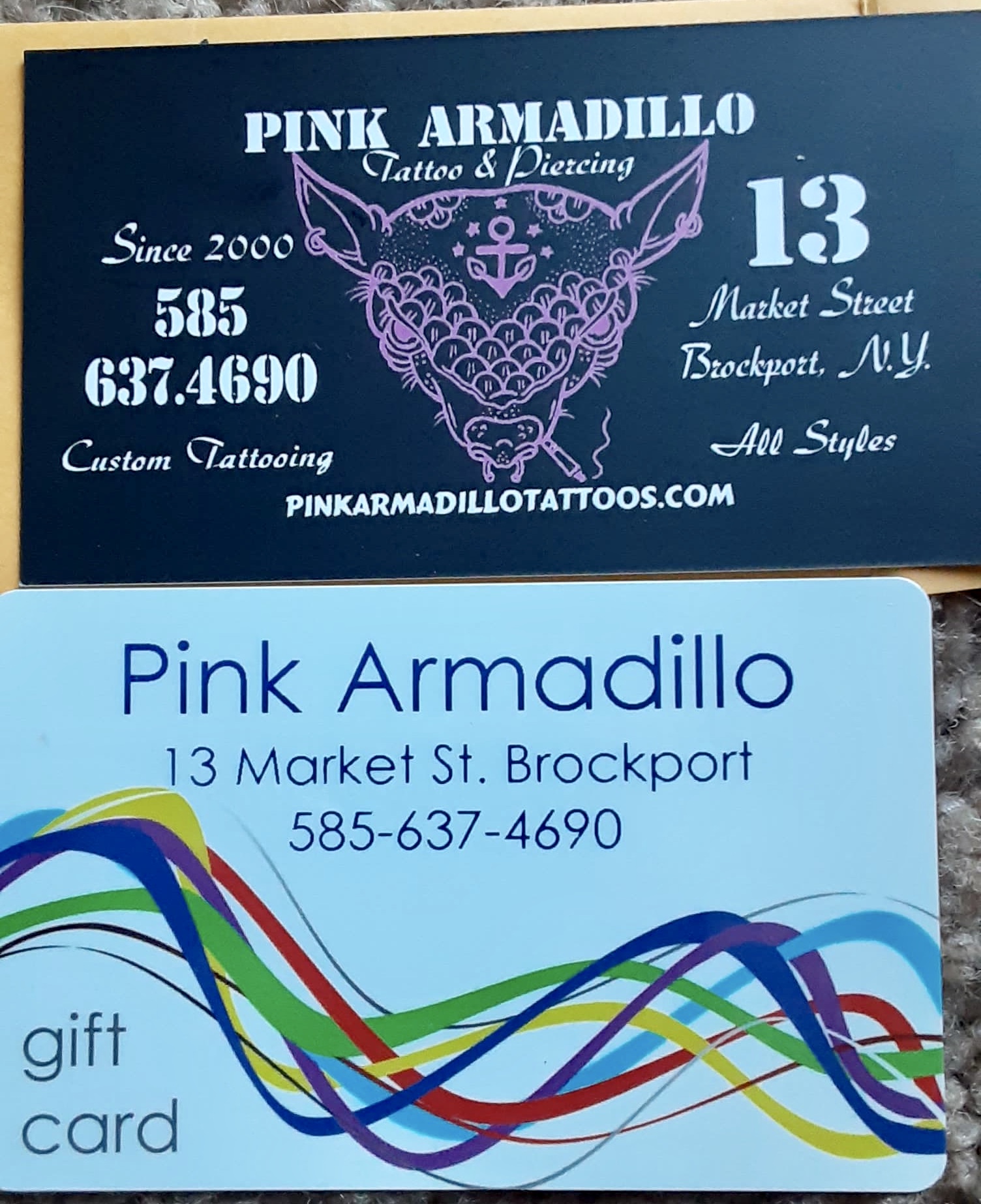 July 27 Raffle50 Gift Card for Pink Armadillo Tattoo & Piercing